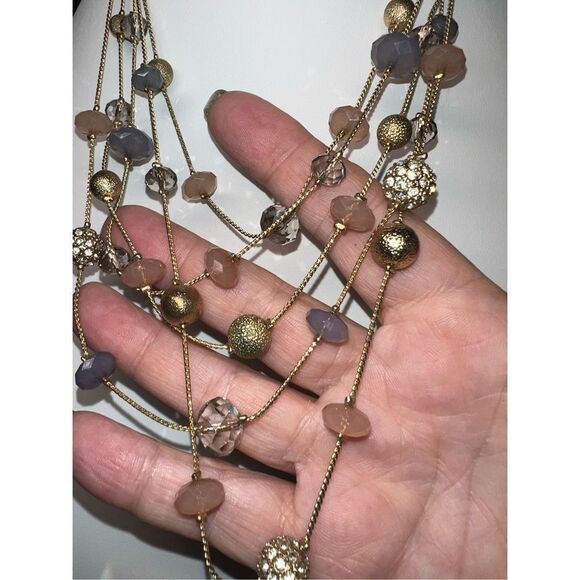 INC International Concepts Multi Layered Bead and Crystal Statement Necklace - Picture 5 of 6